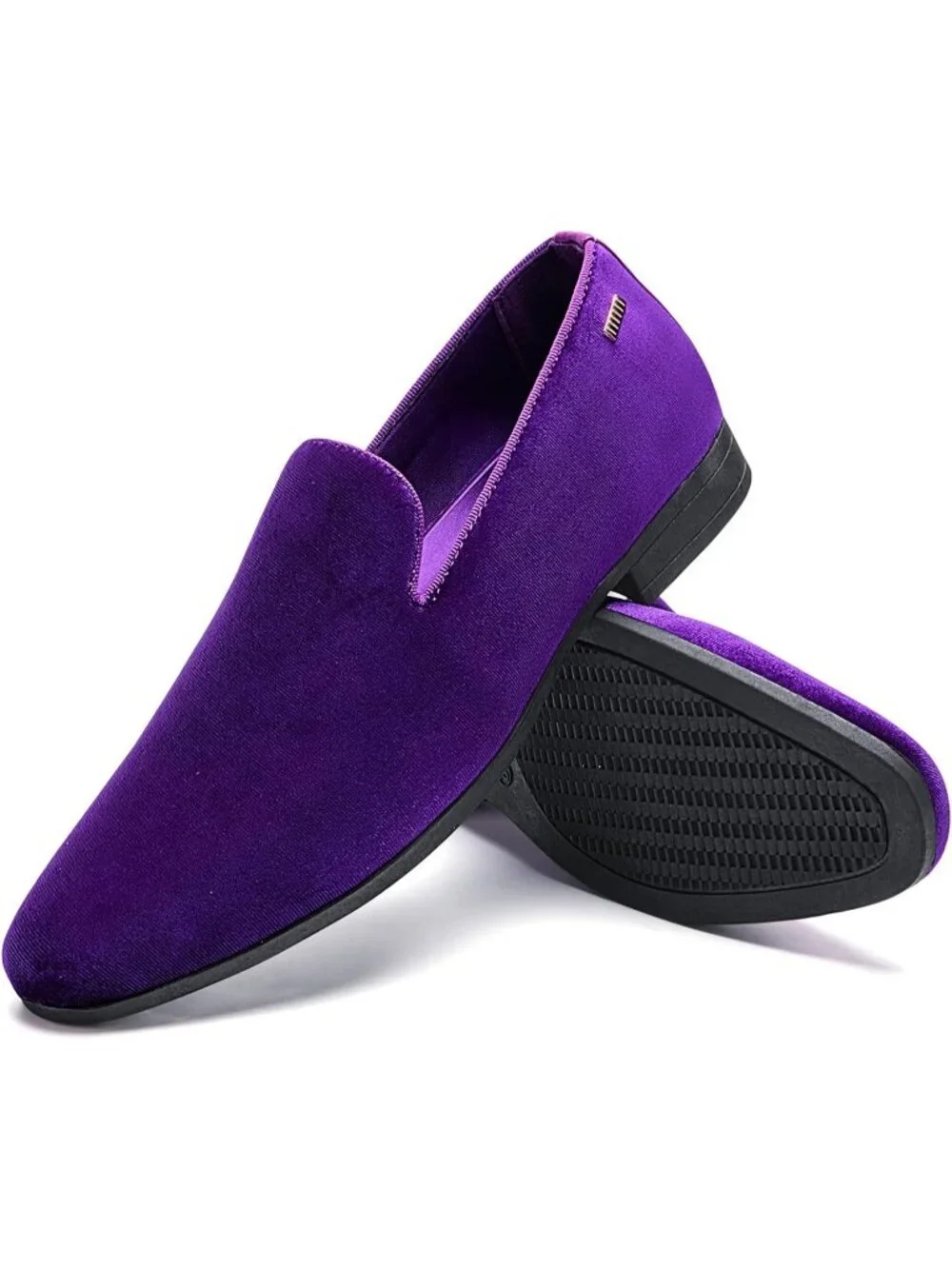 UUBARIS Men's Purple West Velvet Loafers Slip On Tuxedo Fashion Style Shoes